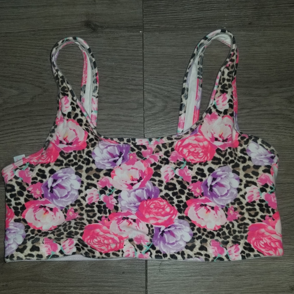 💋Pink floral sport bra💋